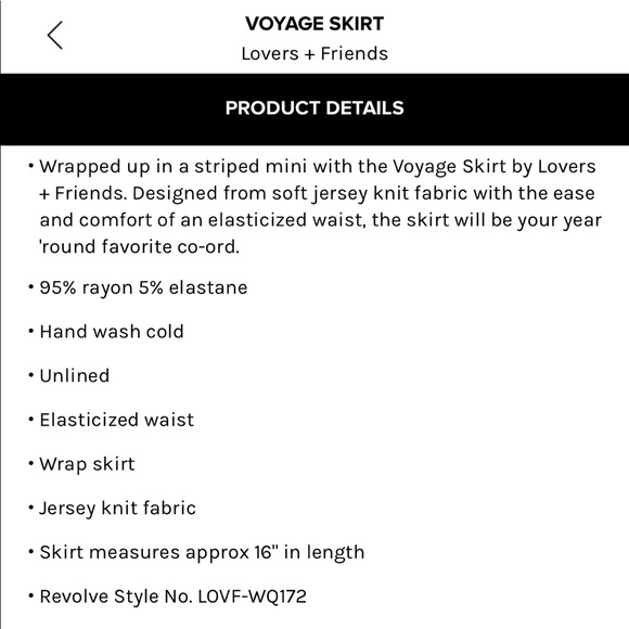 Lovers + Friends Voyage skirt size: M, gently used - Picture 5 of 5